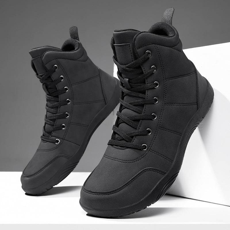 Leather High-top Wide-toe Outdoor Hiking Shoes