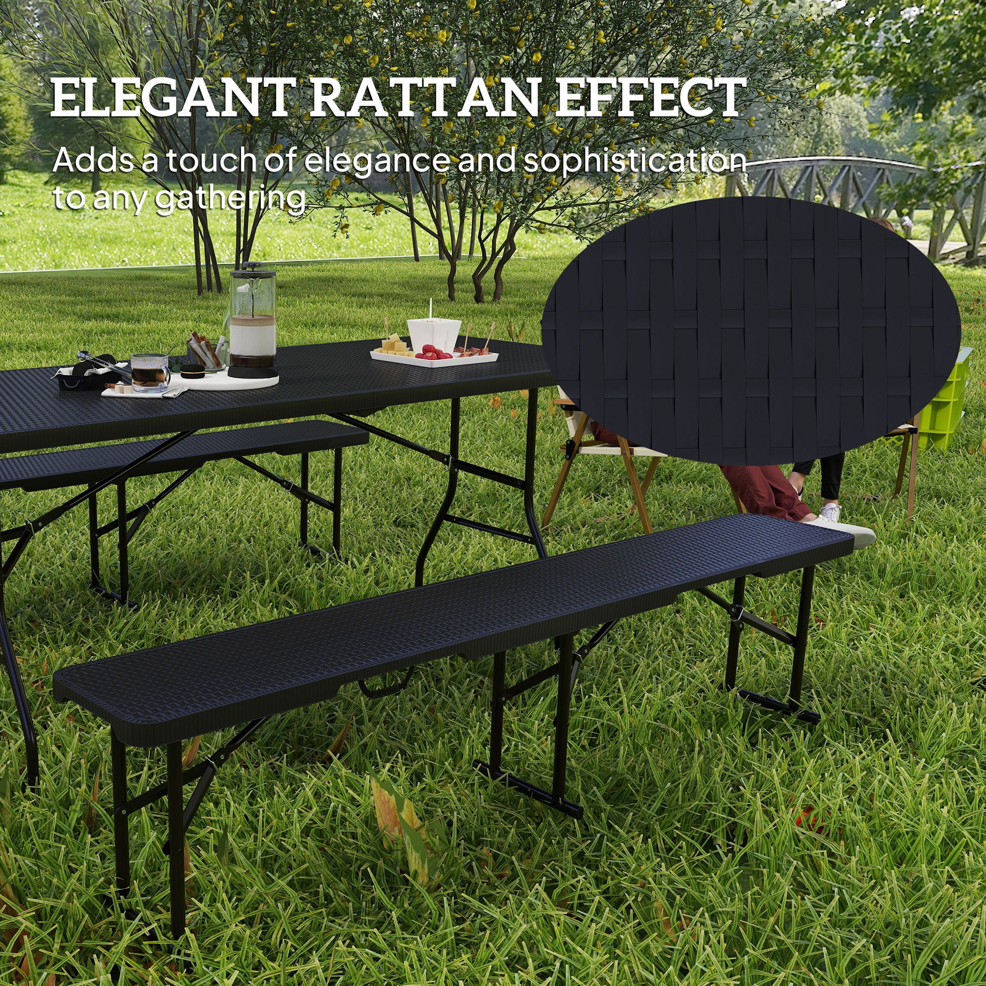 Outdoor Folding Picnic Table And Bench Set