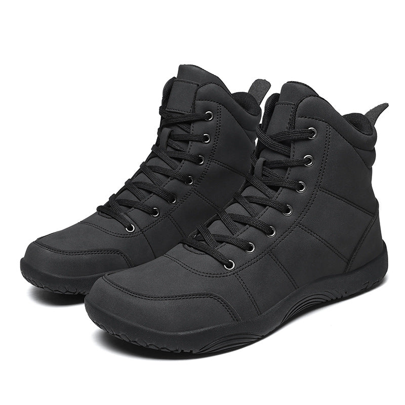 Leather High-top Wide-toe Outdoor Hiking Shoes