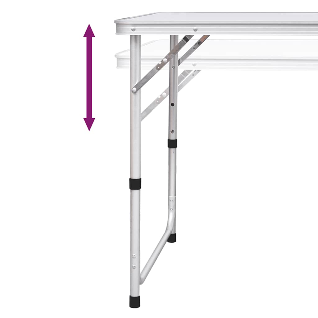 Folding Camping Table, Height Adjustable,   Camping Table with 4