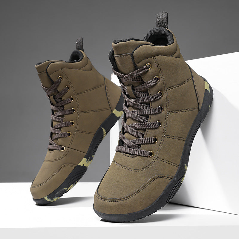 Leather High-top Wide-toe Outdoor Hiking Shoes