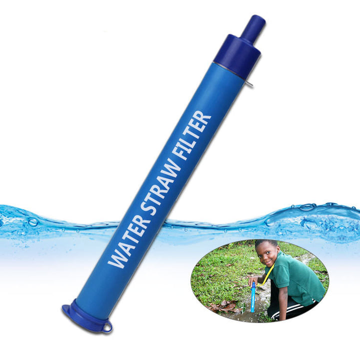 Outdoor water purification straw