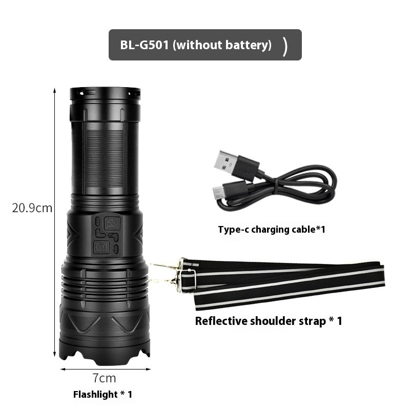 Outdoor Multifunctional Zoom Strong Light Flashlight
