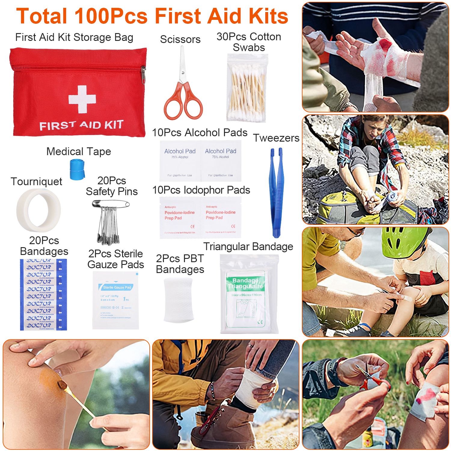 125Pcs Survival Kits Professional Emergency Survival Gear Tactical First Aid Kit Supplies For Outdoor Adventure Camping Hiking Hunting