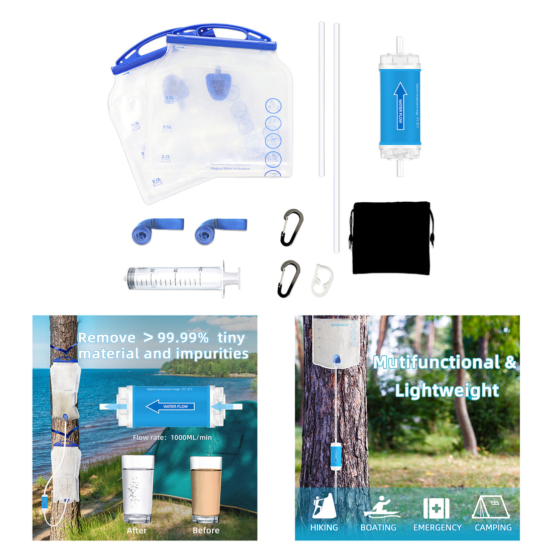 Large Capacity Gravity Filter 0.01 Micron Water Filter